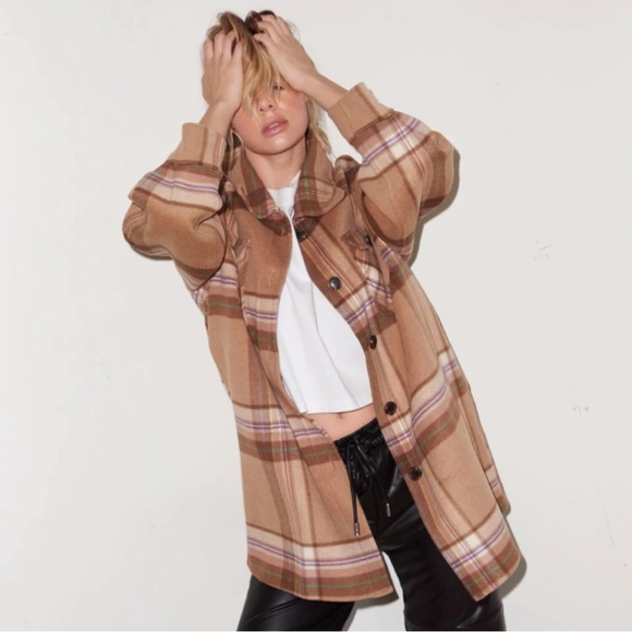 LNA Women's Beige Tan Plaid Boyfriend
Shacket Size Small Rugged Outdoors - Picture 1 of 16